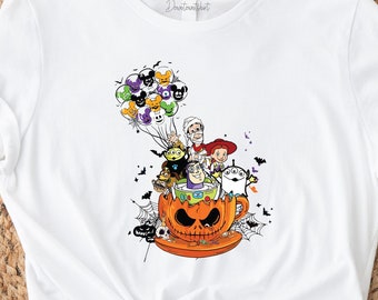 Camisa de Halloween da Disney Toy Story, camisa de Halloween da Disneylândia, camisa combinando para a família Toy Story Halloween, balões de Halloween da Disney