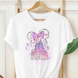 Disney Schloss Aquarell T-Shirt, Micky Ohren Schloss Shirt, Disney Schloss, Disney Trip Shirt, Disney Familie Shirt, Familienurlaub Shirt