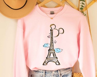 Disneyland Paris Sweatshirts and Hoodies, Eiffel Tower Mickey & Minnie Sweatshirt, Disney Paris Family Vacation Sweatshirt