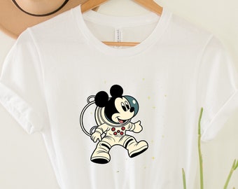 Camiseta de Mickey Astronauta, Camiseta de Disney. Camiseta vintage de Mickey de Disney Space Mountain, Camiseta de Disneyland 2023, Camiseta de colores cómodos