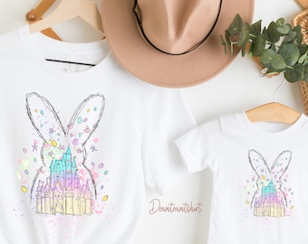Disney Easter Castle Shirts, Mickey Bunny Easter Shirt, Disney Easter Bunny Shirt, Disneyworld Easter Vacation Shirt Easter Family Shirt