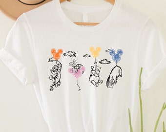 Winnie The Pooh and Friends Shirt, Disney Shirt, Pooh Balloons Shirt, Mickey Ears Balloon Shirt, Cute Pooh Bear Shirt