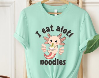 Axolotl shirt, schattig Axolotl shirt, Axolotl verjaardag shirt, Axolotl geschenken, noedels shirt, dierenvriend Tee, grappig Axolotl shirt, cadeaus voor hij