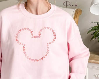 Liebe Mickey Sweatshirt, Disney Liebhaber Sweatshirt, Mickey Liebe Hoodie, Mickey Herz Hoodie, Mickey Kopf Sweatshirt Disney Valentine Sweatshirt