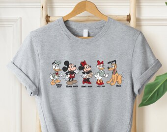 Retro Cute Disney Mickey and Friends Shirt, Minnie, Donald, Unisex T-shirt Family Birthday Gift Adult Kid Toddler Tee