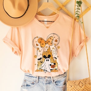Mickey Ghost Shirt, Disney Watercolor Castle Shirt, Halloween Castle Shirt,Disney Halloween Shirt, Minnie Halloween Shirt, Disney Shirt