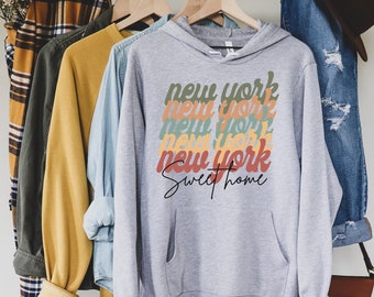 New York Sweatshirt, New York Hoodie, New York City Sweatshirt, Vintage Hometown Sweatshirt, City Sweatshirt Aesthetic