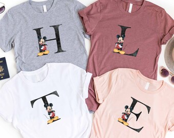 Personalisierte Disney Familie T-Shirt, passende Familienshirts, Mickey Letter Shirts, Disneyland T-Shirt, Disney Shirt