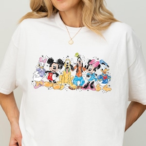 Watercolor Disney Shirt, Mickey and Friends Shirt, Disney Vacation Shirt, Retro Walt Disney Shirt, Disney Family Vacation
