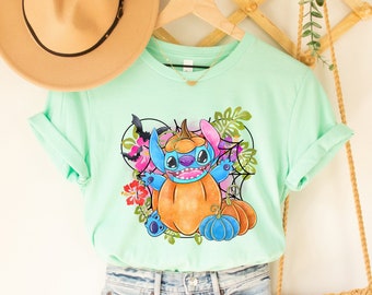 Camiseta de Halloween de Stitch, camiseta de calabaza de Stitch, regalos de Halloween de Disney, camiseta de Halloween de Mickey, camiseta de calabaza de Disney, Disneyworld Halloween