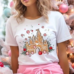 Disney Gingerbread Christmas Castle Shirt, Disney Christmas Shirt, Mickey Christmas Shirt, Disney Christmas Family Shirts, DL