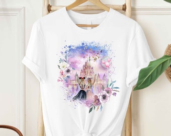 Disney Watercolor Castle Shirt, Disney Castle Shirt, Disney Friends Shirt, Magic Kingdom Shirt, Disney Balloon Shirt, Disney Vacation Shirt