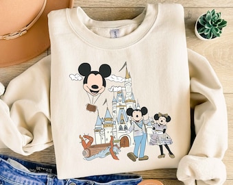 Sudadera con castillo retro de Disney, sudadera vintage de Disney, sudadera con la familia de Disney, sudadera con castillo de Disney, sudadera retro de Disney, sudadera de Disneyworld