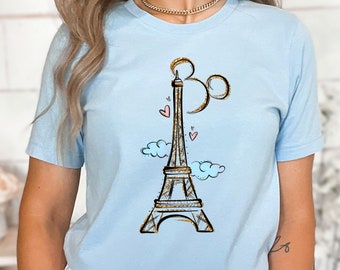 Disneyland Paris T-Shirt, Eiffel Tower Mickey Shirt, Mickey Ears Shirt, Custom Disney tee, Disneyland Vacation Shirts