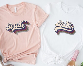 Retro Braut Shirt, Braut Babe Shirt, Retro Babe Shirt, Brautparty Shirt, Verlobung Shirt, Bachelorette Party Shirts, Brautjungfer Shirts