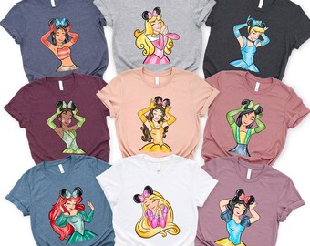 Disney Princess Shirt, Disney Girl Trip, Princess Shirts, Minnie Ears Tee, WDW Disney Family Trip Birthday Gift