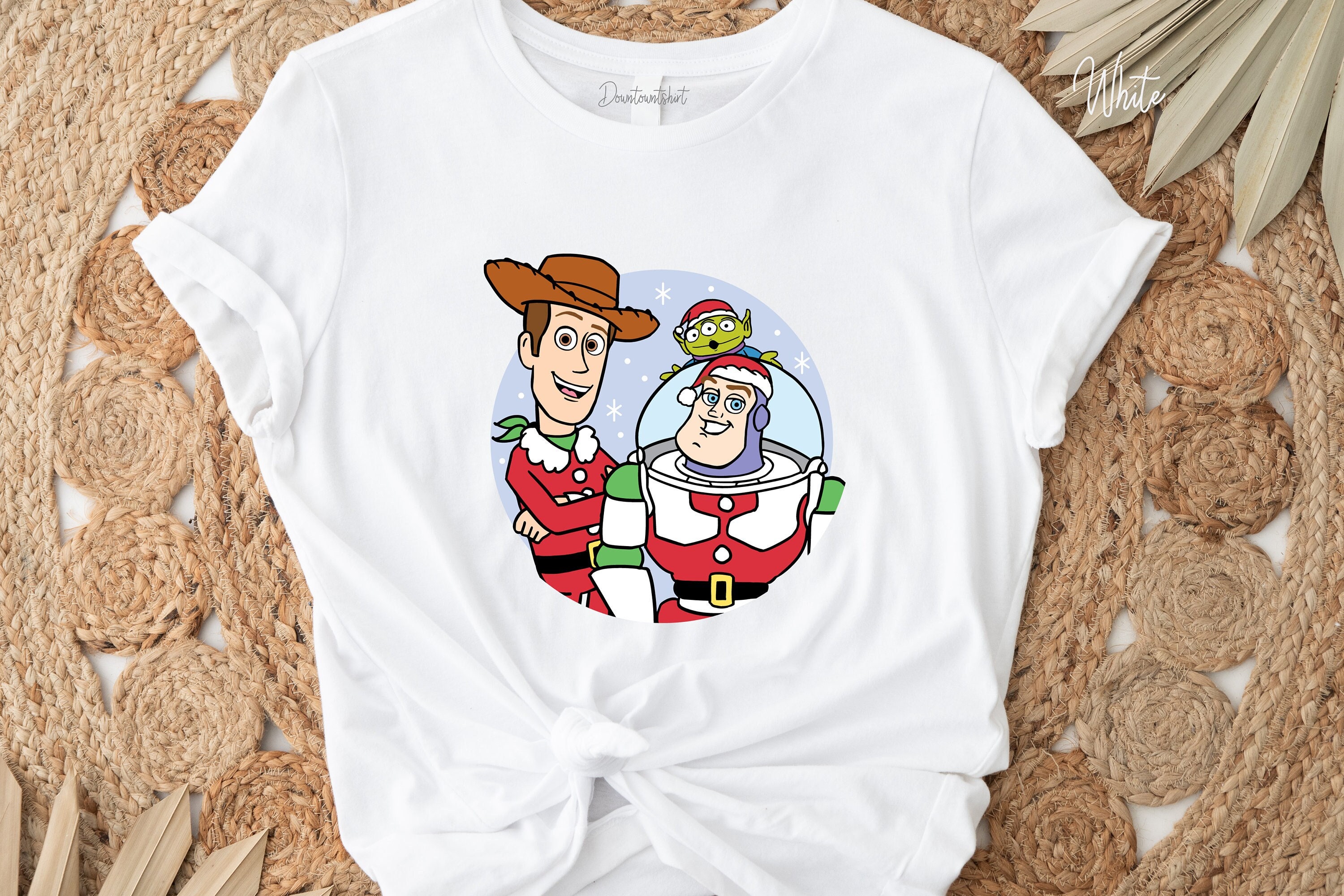 Discover Disney Christmas Toy Story Buzz Woody Dressed as Santa T-Shirt