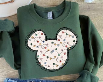 Mickey Christmas Lights-hoodie, Disney Christmas Lights-sweater, Mickey Christmas-hoody, Disneyland Family, Mickey Ears-hoodie