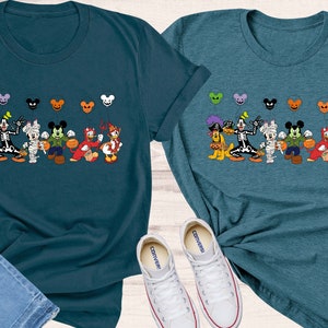 Disney Characters Halloween Skeleton Comfy Colors Shirt, Disney Halloween Matching Shirt, Disney Mickey Minnie & Friends Tee, Mickey ears image 2