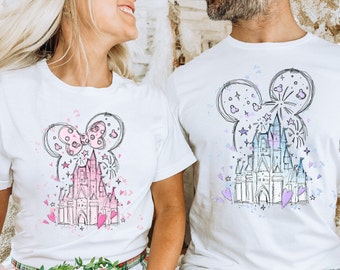 Disney  Castle Couple Shirt, Disney Mickey and Minnie Shirt, Disney Trip Shirt, Disney Couple Shirt