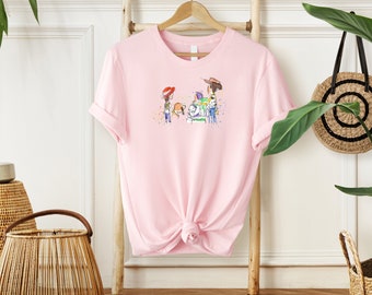 Camiseta de personajes de Toy Story, camiseta de acuarela de Disney, camiseta de Magic Kingdom, camiseta de grupo de Disney, camiseta de vacaciones de Disney, camiseta de Disneyland