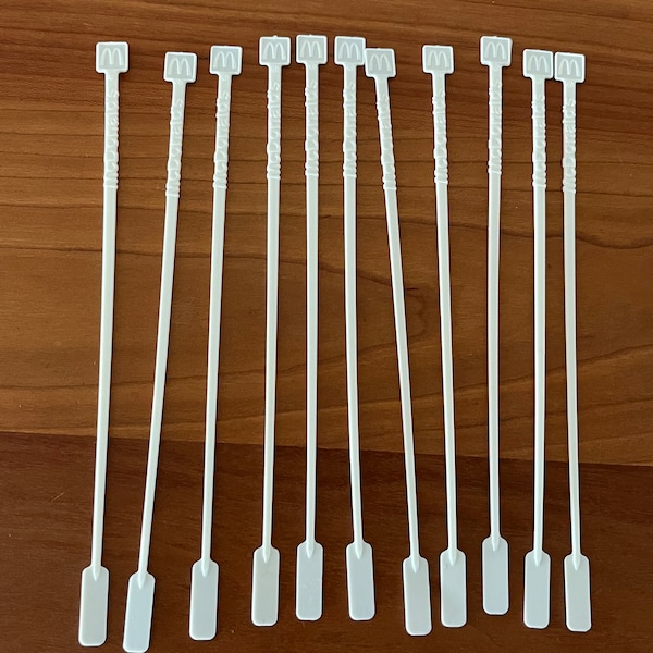 RARE Vintage McDonald's Flat Paddle Coffee Stirrers Lot of 11