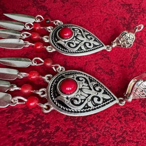 Kazakh  ornaments traditional earrings. Kazakh jewelry