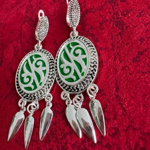 Kazakh  ornaments traditional earrings. Kazakh jewelry