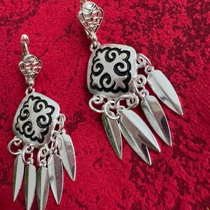 Kazakh  ornaments traditional earrings. Kazakh jewelry
