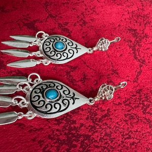 Kazakh  ornaments traditional earrings. Kazakh jewelry
