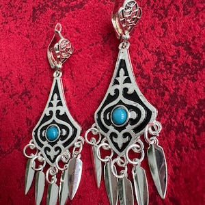 Kazakh  ornaments traditional earrings. Kazakh jewelry