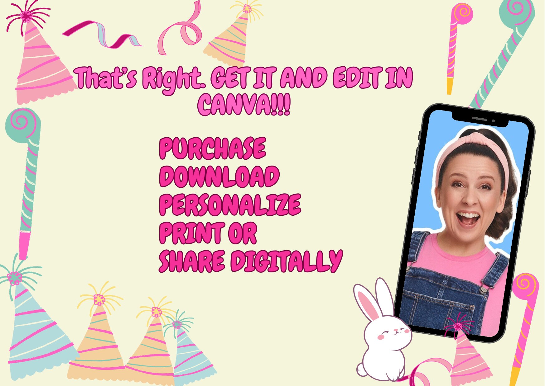 Ms Rachel Inspired Birthday Card, 1st Birthday Ms Rachel Theme - Etsy