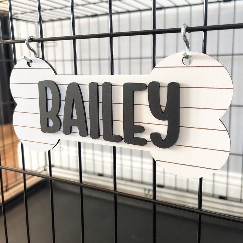 Personalized Dog Crate Adornments Reference: Acrylic Dog Name Crate