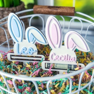 Porta-moedas de coelhinho, presente de cesta de Páscoa personalizado, etiqueta de Páscoa personalizada, recheio de cesta de Páscoa, decoração de Páscoa, presente para adolescente, menino e menina
