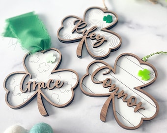 Personalized Shamrock Basket Tag: St. Patrick's Day Decor