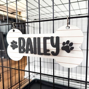Personalized Crate Sign, Crate Sign With Paws, Dog Name Plate, Kennel Sign, Gift For Dog Lover, Personalized Dog Gift, Personalized Pet Gift