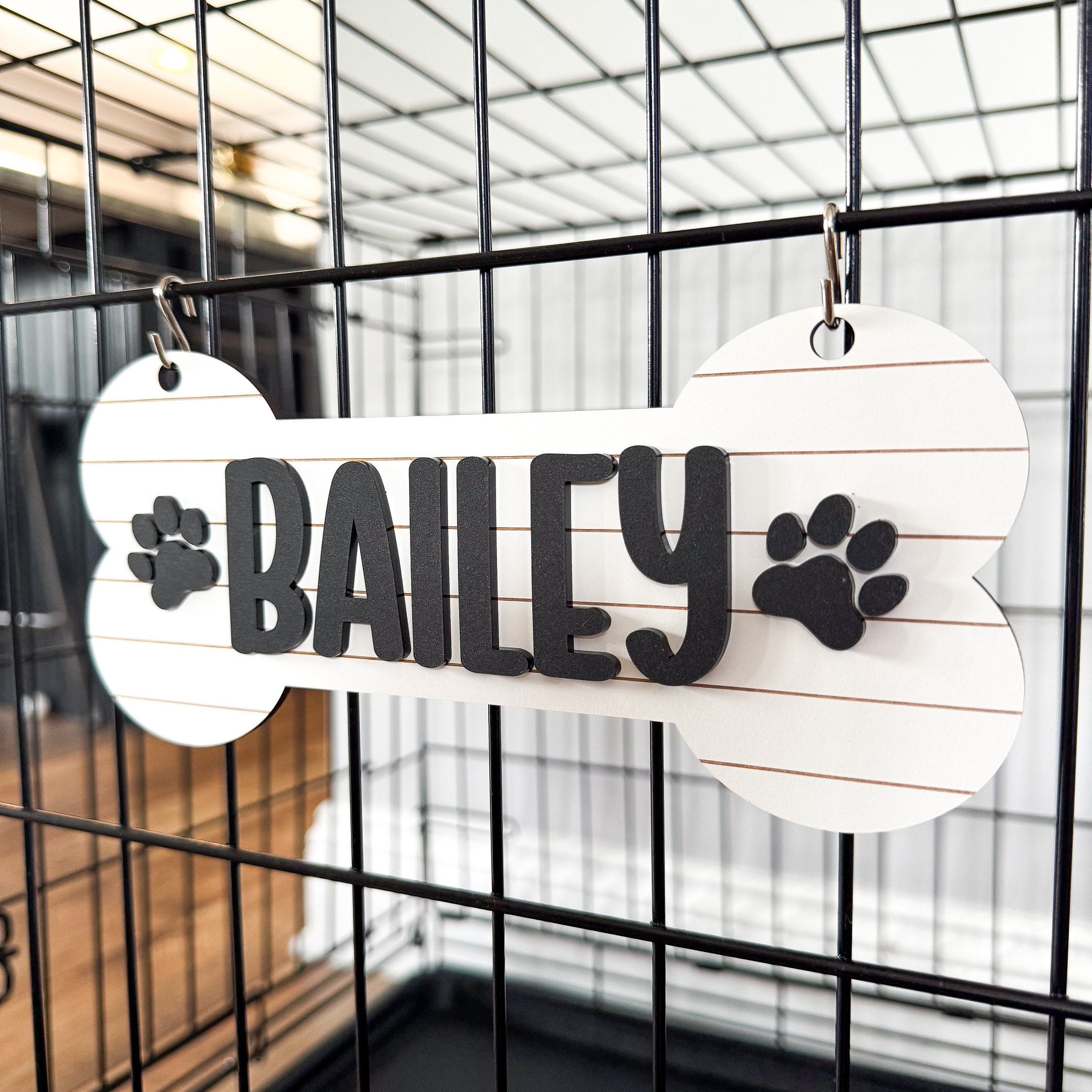 Personalized Crate Sign, Crate Sign With Paws, Dog Name Plate, Kennel Sign, Gift For Dog Lover, Personalized Dog Gift, Personalized Pet Gift