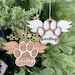 Pet Memorial Ornament, Paw with Wings Christmas Ornament, Shiplap Paw Ornament, Pet Angel Paw Ornament, Personalized Wood Ornament 