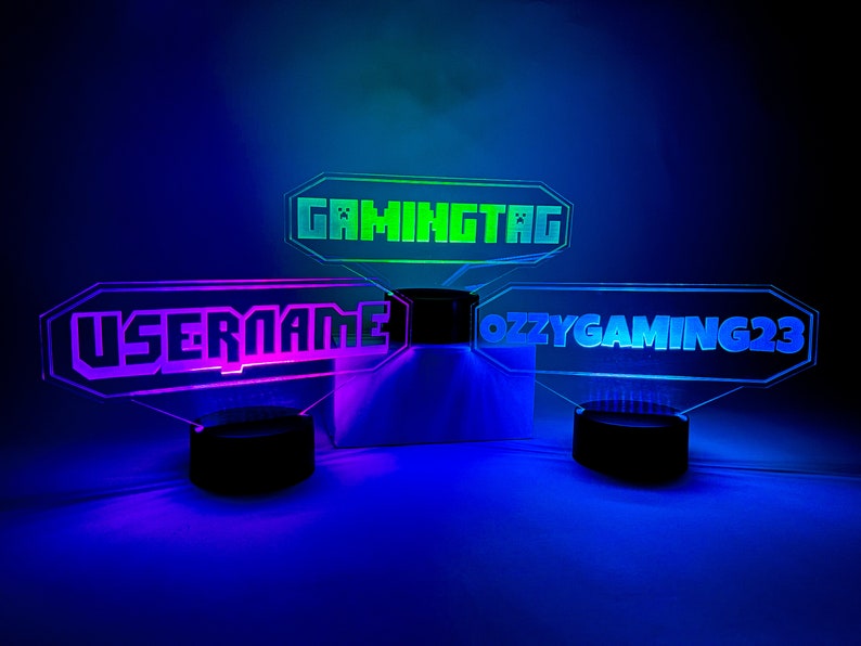 Custom Gamertag LED Sign Large Personalized Gamertag Light Etsy