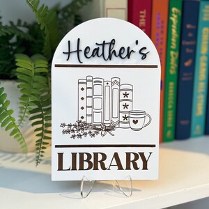 Personalized Library Sign: Book Lover Gift, Book Nook Decor - Etsy