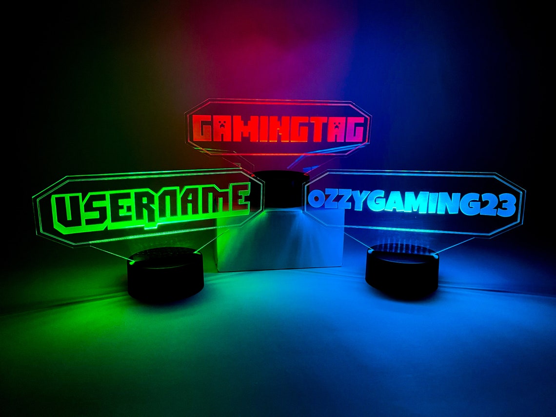 Custom Gamertag LED Sign Large Personalized Gamertag Light Etsy