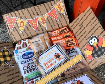 Thanksgiving Care Package Printables • Thanksgiving Box For College Students • College Care Package • Printable Box Decor • Thanksgiving