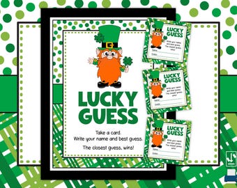 Guess How Many St. Patrick's Day Game • St. Patrick's Game • Printable Game • Guess How Many Game • Leprechaun Game • Lucky Guess Game