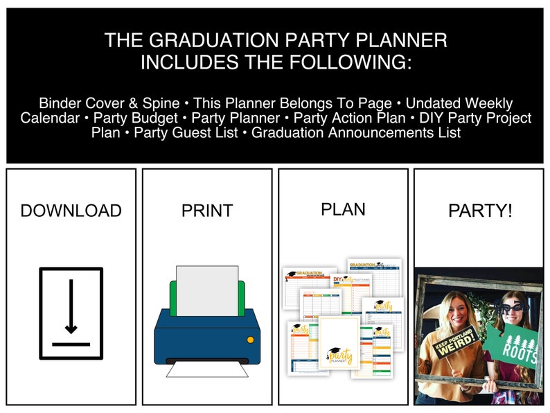 Graduation Party Planner • Printable Graduation Planner • Graduation ...