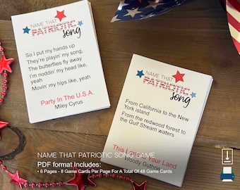 4 juli-spel • 4 juli-spel Name That Patriotic Song • Name That Song-spel • Partyspel • Name That Song • Idee voor 4 juli-feest