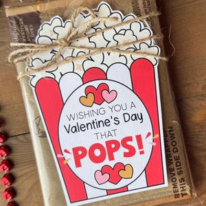 Valentinstag Popcorn • Druckbare Mikrowellen Popcorn • Klassenzimmer Valentinstag • Popcorn Valentinstag • Klasse Valentinstag • SVG inklusive