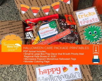 Monstrous Halloween Care Package Printables | Printable Care Package Decor | Halloween Care Package Printables | Care Package For College