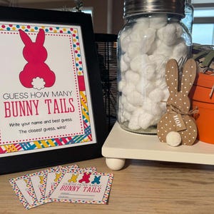 Guess How Many Easter Party Game • Guess How Many Bunny Tails Game • Printable Easter Game • Guess How Many Game • Easter Activity