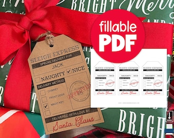 De Santa Tags • Etiquetas rellenables de Santa • Etiquetas de regalo de Santa • Etiquetas de Santa • De Santa Gift Tags • Etiquetas de Santa para imprimir