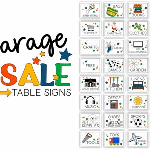 Printable Garage Sale Table Signs • Garage Sale Table Signs • Printable Signs • Garage Sale Printables • Instant Download